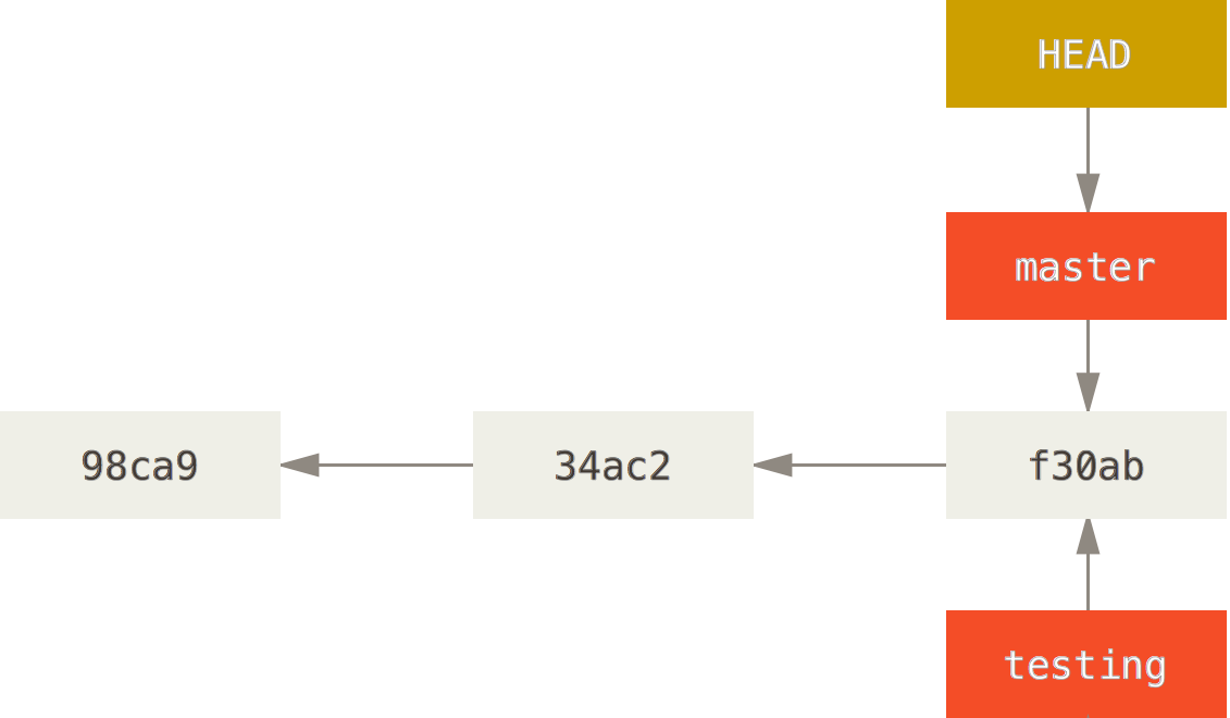 A new testing branch with HEAD still at the master branch.